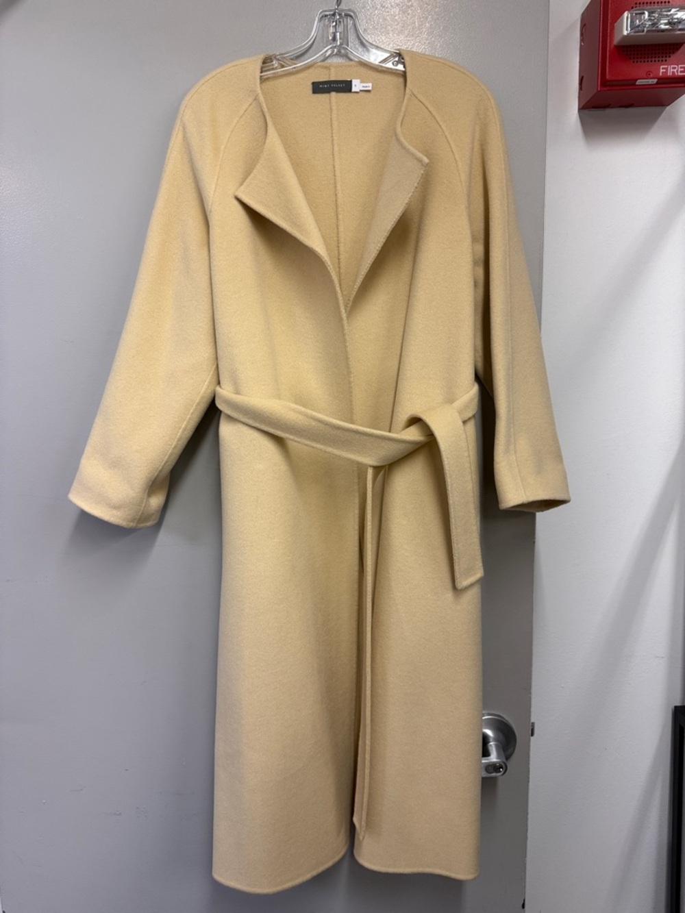Mint velvet butter yellow Belted Wool Trench Coat